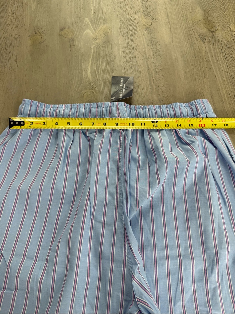 Ralph Lauren Light Blue sleep Pants with pink & White Pinstripes - Picture 6 of 7